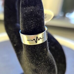 Heart Pulse Ring- Stainless Steel Size 7